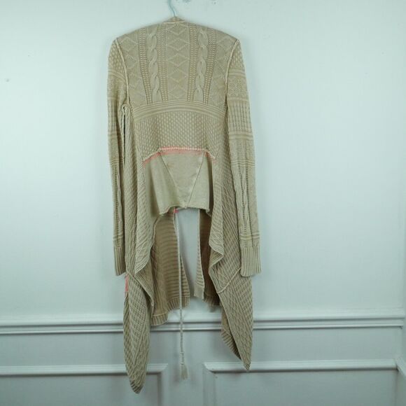 Free People XS Cardigan Chunky Knit Goblincore Fairy Grunge Boho Asymmetric - Picture 7 of 11